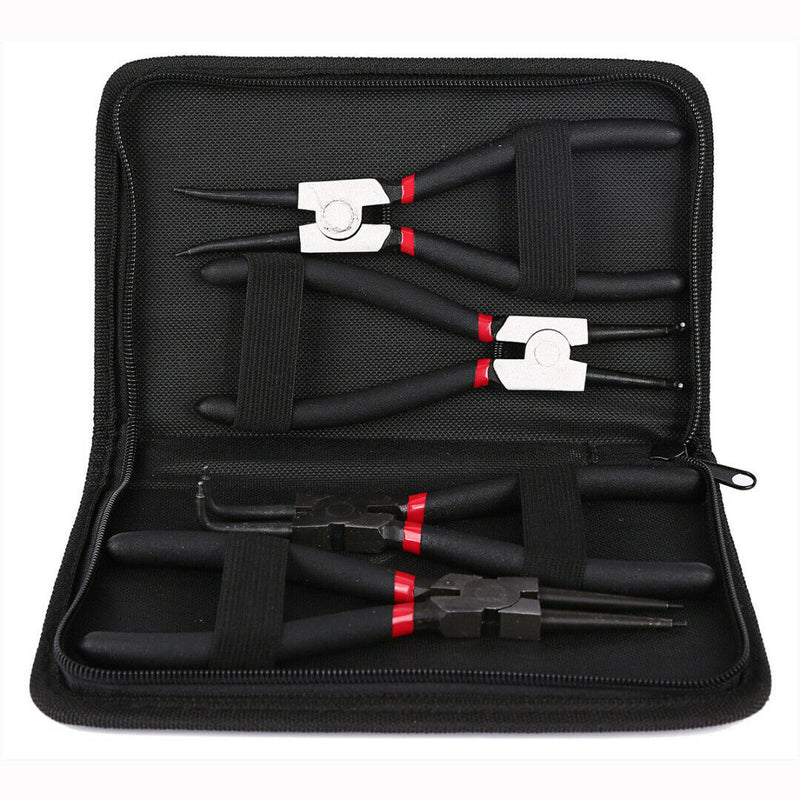 4pcs 7" Portable Internal External Retaining Clips Snap Ring Circlip Pliers #