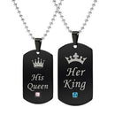 2 Pieces Titian Steel Pendant Necklace Couples I Said Of His King Queen