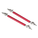 2Pc Red Adjustable Car Front Bumper Lip Splitter Rod Strut Tie Support Bar Kit
