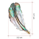 Natural Shell Feather Brooch Pin Shirt Collar Pin Banquet Women Jewelry Gifts 3C