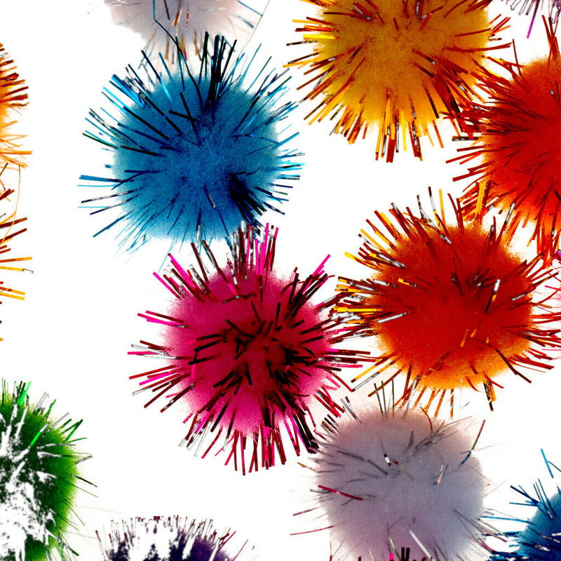 100pcs Cat Toys Ball Soft Crinkle Sparkle Balls Pom Pom Cat Balls Cat Ball 25mm