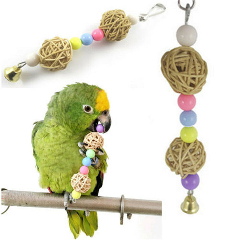 Multicolor beads bird toys pets toys bird ladder Parakeet swing drill ME