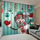 Lovely Xmas Snowman Waterproof Living Room Bedroom Window Drapes 2 Panel Set