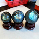Labradorite Sphere Natural Quartz Crystal Ball Meditation Healing Reiki Stone