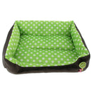Pet Sofa Shape Dot Print Bed For Cats or Small Medium Dogs Green