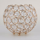 Golden 4.7" Crystal Votive Tea Light Candle Holder Wedding Banquet Decor
