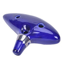 12 Holes Alto C Key Ocarina Musical Instrument Flute with Lanyard Blue
