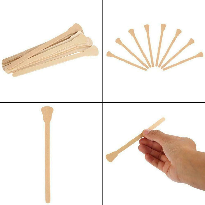 10Pcs Waxing Wax Wooden Disposable Bamboo Sticks Hair Removal Wax Stick
