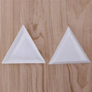 10Pcs Triangle/Round Rhinestones Beads Crystal Nail Art Sorting Trays Plastic
