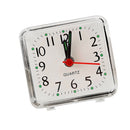 Mini Square Quartz Clock Travel Alarm Clock Bedroom Home Table Clock White