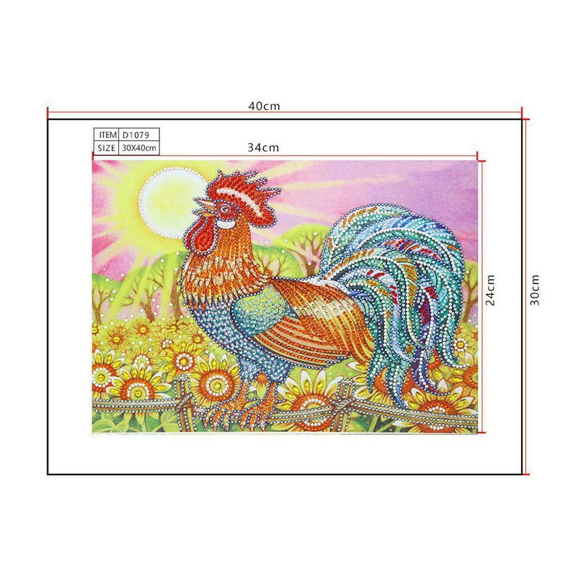 5D DIY Special Shaped Diamond Painting Chicken Cross Stitch Kits (D1079)