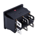 Waterproof LED illuminated 6Pins Mini O/F/O DPDT Rocker Switch Car Dashboar