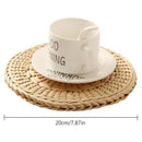 4 Pcs Natural Weave Placemats Round Braided Rattan Tablemats For Coasters,