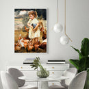 5D DIY Diamond Painting Girl Feeding Chicken Full Round Drill Embroidery