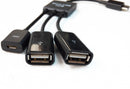 Chic 3in1 Micro USB HUB Male to Female and Double USB 2.0 Host OTG Adapter Cable
