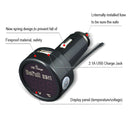 LED Digital Voltmeter 12V 24V SUV Cigarette Lighter USB Car Charger Thermometer
