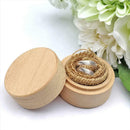 Rustic Wedding Ring Box Wood Round Engagement Personalized Ring Bearer Box