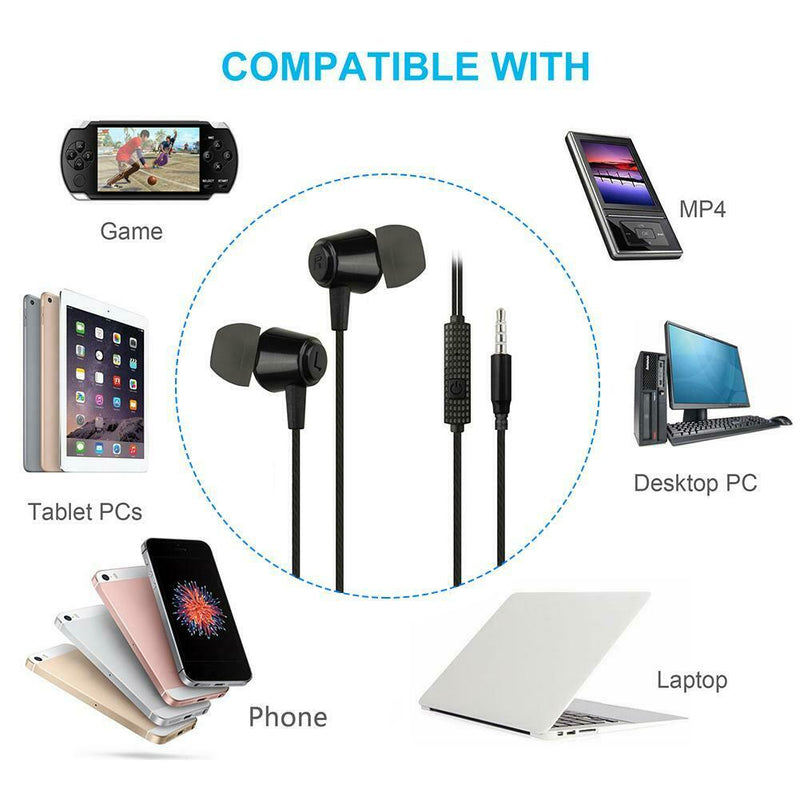 In-Ear Earphone Bass Sound Stereo Music 3.5mm Wired Noise Reduction Sport Earbud