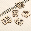 50Pcs Mix Hollow Owl Wooden Ornament DIY Craft Slices Art Decoration Scrapb BX