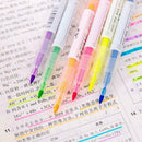 6pcs Creative Double Headed Highlighter Gel Pen Marker Pens Kids Supplies I3X7