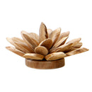 Wooden Lotus Shape Desktop Decor Wood Flower Petal Home Office Decoration M