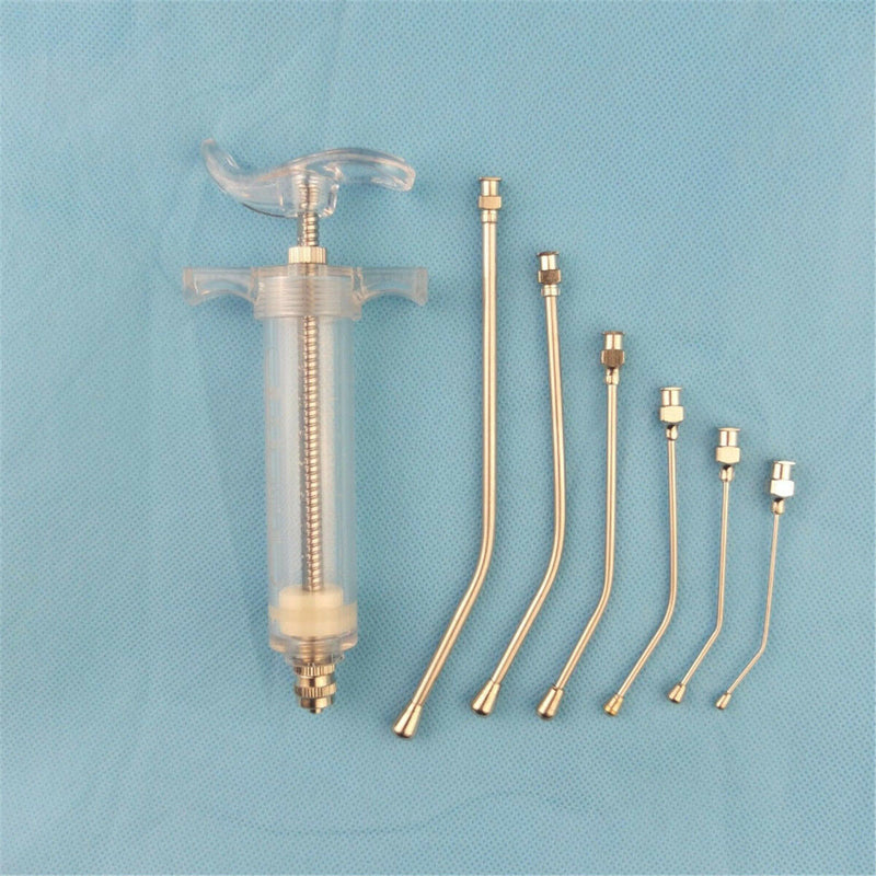 Veterinary Crop Feeding Kit - 6Pc curved gavage tubes & 1Pc Syringe