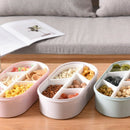 Fruits Nuts Plate with Lid Seal Detachable Multi Sectional Sub Grid Plastic