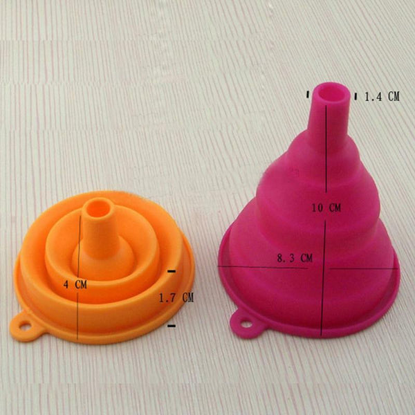 1 X Silicone Gel Practical Foldable Collapsible Style Funnel Hopper Kitchen T Gw