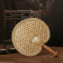 Hand-Woven Woven Straw Hand Fan Old Summer Natural Hand Fan Environmentally