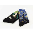 Men's Funny Colorful Patterned Middle Cut Crew Sports Casual Socks 2 Pairs