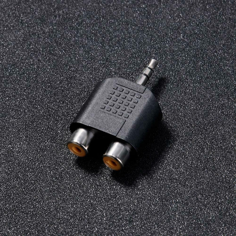 2pcs 3.5mm 1/8 TRS Male to 2 RCA Female Y Splitter Stereo Adapter Converter