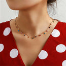 Boho Candy Color Mini Ball Pendant Choker Necklace Clavicle Chain Jewelry Gift*1