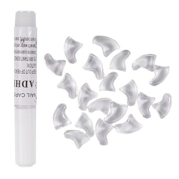 5X(20 pcs Soft Nail Caps For Cat Pet Claw Control Paws off + Adhesive Glue K2M2)