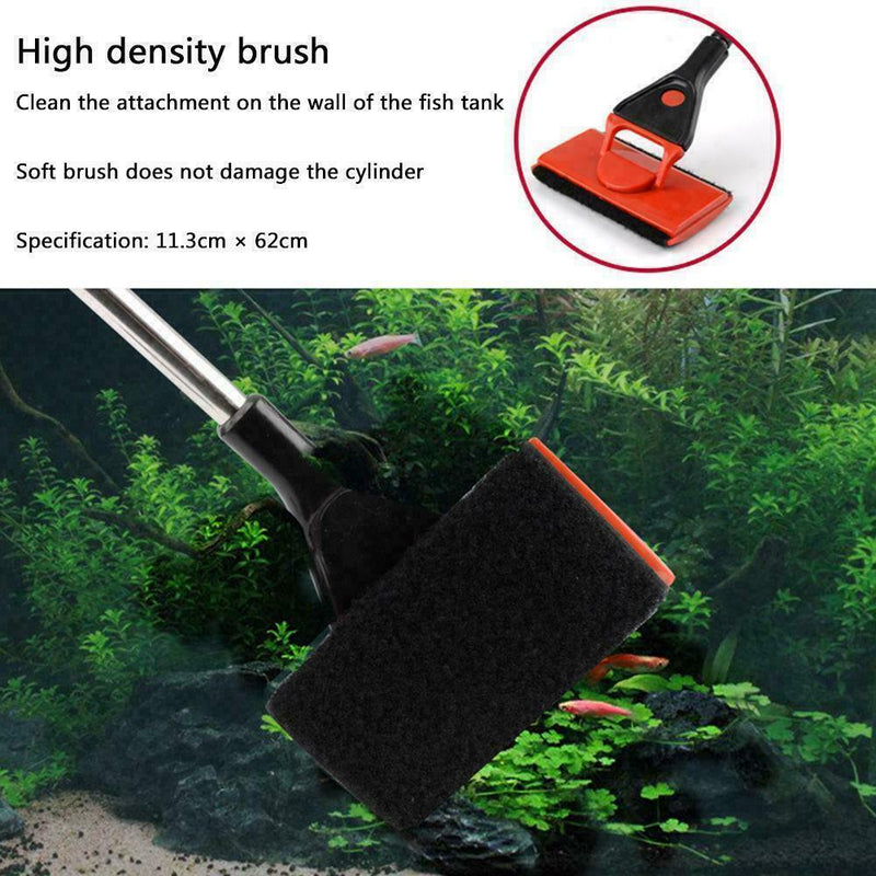 Rotatable Fish Tank Clean Brush Scraper Algae Aquarium Cleaning Rod Long To J7R2