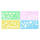 4pcs Korean Candy Color DIY Drawing Template Ruler Graphic Sketch Board