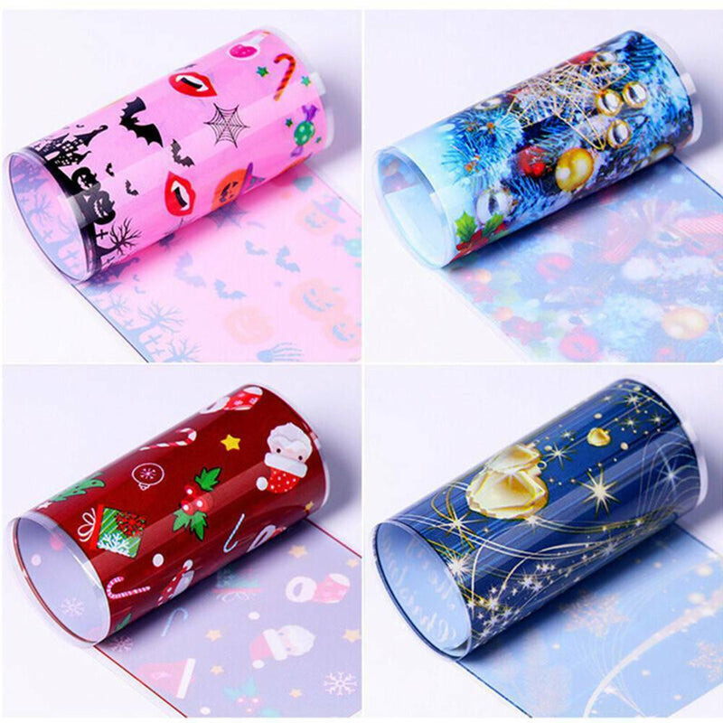 10 Pcs Nail Transfer Foil Colorful Halloween Christmas Nail Decals DIY Nail Art*