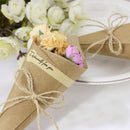 100Pcs/Set Retro Folding Kraft Paper Confetti Cone Bouquet With Ropes Weddi P9A9