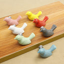 3 x Cute Bird Ceramic Drawer Kitchen Cabinet Cupboard Pull Handle Door Knob Pink