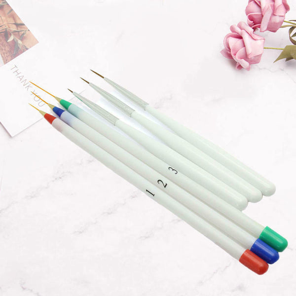6PCS Acrylic Nail Pen Set Painted Supplies Brush Draw Flower Manicure Too PIY