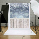 3*5FT Retro Brick Wood Backdrop Snow Studio Photography Background Photo A