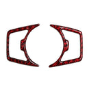 Red Carbon Fiber Headlight Switch Button Trim Cover for Ford Mustang 15-19