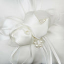 Lovely Ivory Bud Flower Wedding Ring Pillow 6 inch x 6 inch D9J2