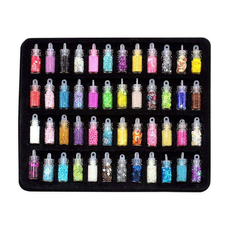 48 Color Nail Jewelry Glass Bottle No Fading Natural Slime DIY Filler Supplies