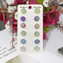 6 Pairs Womens Colorful Earring Galaxy Time Gem Stainless Steel Stud Earrings
