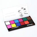 Water Based Face Body Paint 12Colors Halloween Party Fancy Make Up W/ 2Pcs Brush