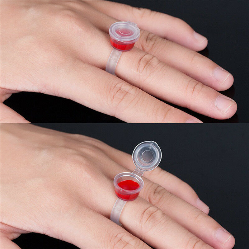10pcs Pigment Tattoo Ink Cup Ring Holder Permanent Microblading Eyebrow Makeu Gn