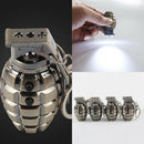 Mens Metal Keyring Retro Led Hand Grenades Super Bright  Flashlight Key Chain