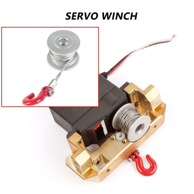 25T Metal Steering Gear Servo Winch Wheel for 1/10 RC Crawler Car TRX4 D90