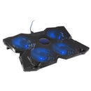 LED Laptop Cooling Pad 12-17'' 4-Fan Notebook Cooler Radiator Stand Tilt
