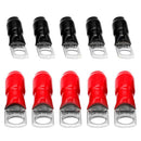10pcs/Set Car Audio Power Ground Wire Ring Terminals 6 AWG Gauge M8 Connectors